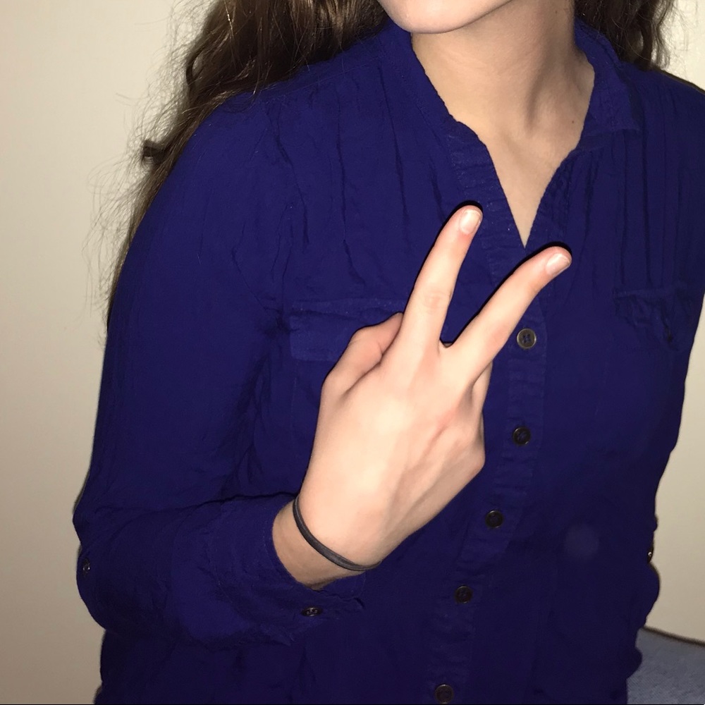 Dark blue button down - Picture 2 of 2